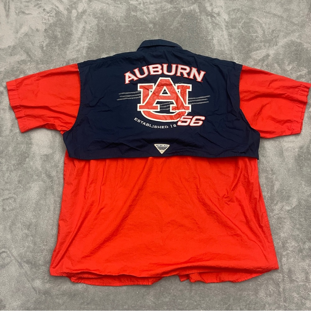 Columbia PFG Vented Fishing Shirt Auburn Tigers Size Medium
